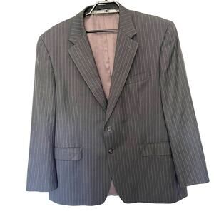 Ralph Ralph Lauren Y2K Pinstripe Wool Mens Blazer Sz 46R Preppy Ivy Wall Street